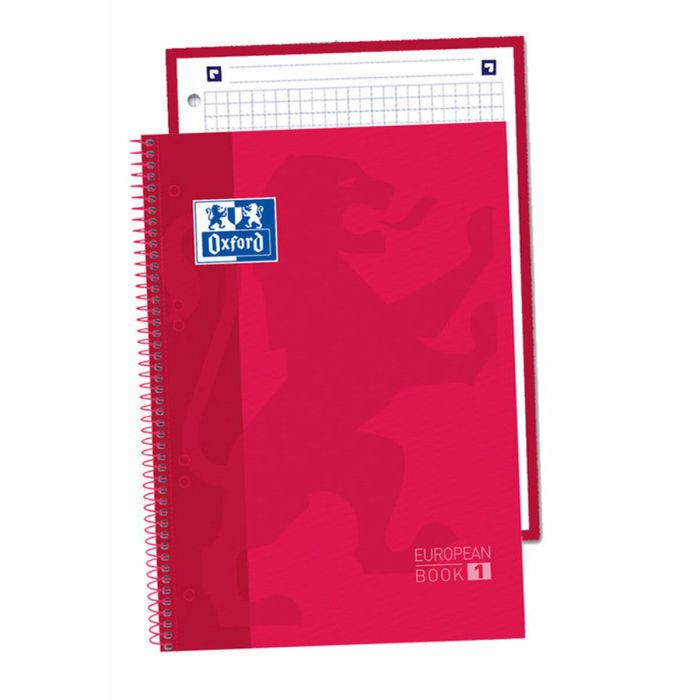 Cuaderno Oxford Europeanbook 1 Rojo A5 80 Hojas (5 Unidades) 1