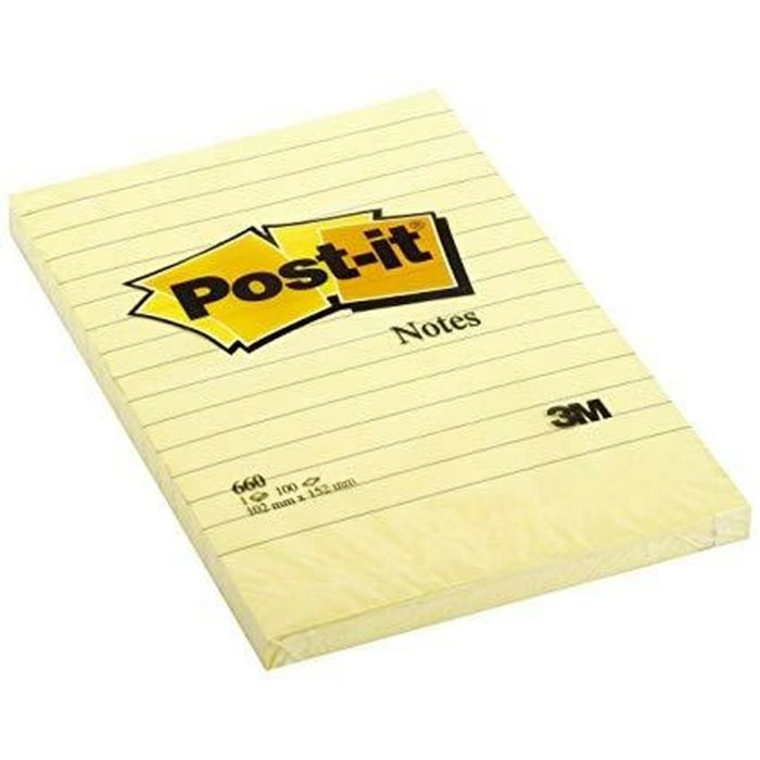 Notas Adhesivas Post-it XL 15,2 x 10,2 cm Amarillo (2 Unidades) 1