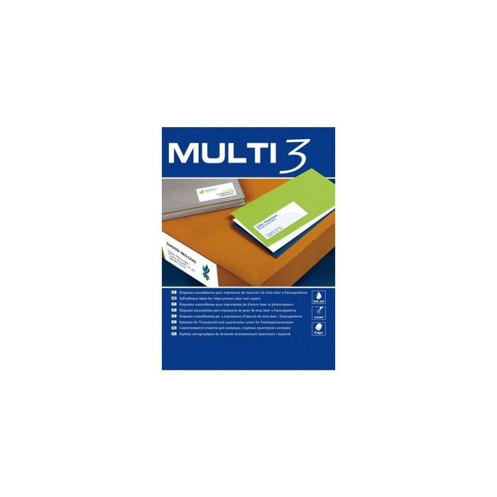 Etiquetas para Impresora MULTI 3 Inkjet Láser Blanco Redondeado 100 Hojas 99,1 x 139 mm (4 Unidades)