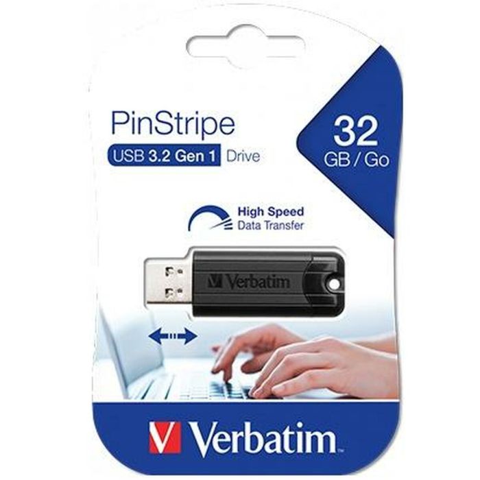 Memoria USB Verbatim Pinstripe Negro 32 GB 1