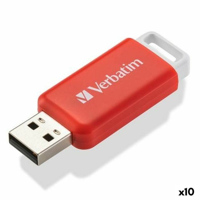 Memoria USB Verbatim V Databar Rojo 16 GB