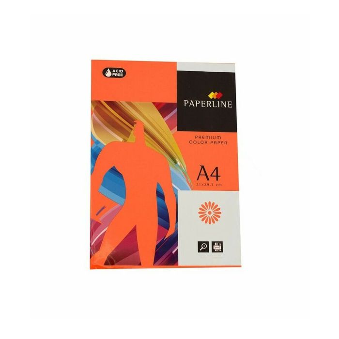 Papel para Imprimir Fabrisa Paperline A4 500 Hojas Naranja (5 Unidades) 1