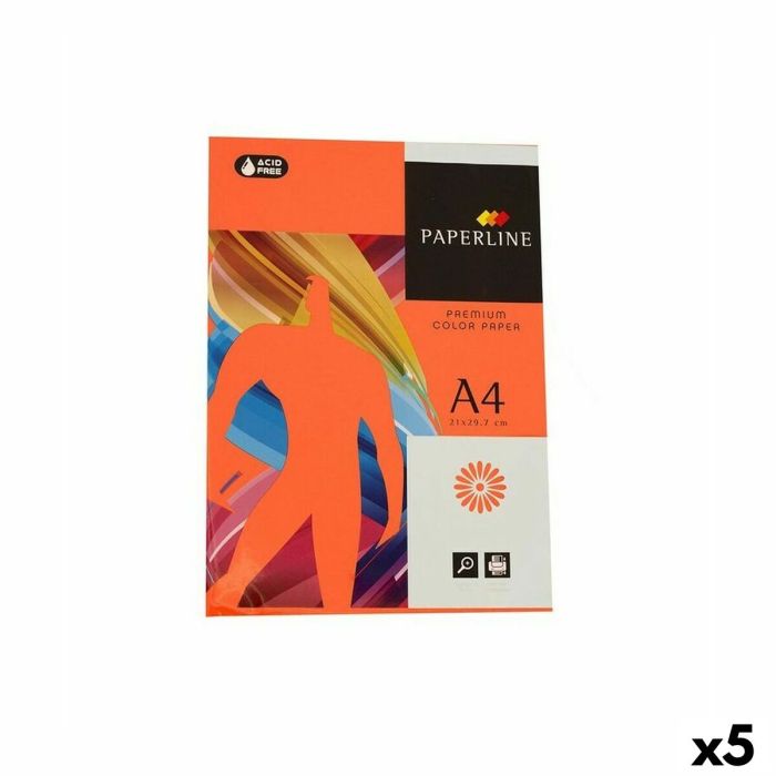 Papel para Imprimir Fabrisa Paperline A4 500 Hojas Naranja (5 Unidades)