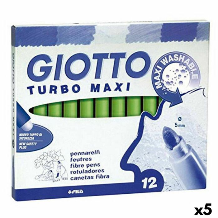 Set de Rotuladores Giotto Turbo Maxi Verde Claro (5 Unidades) Set de Rotuladores Giotto Turbo Maxi Verde Claro (5 Unidades)