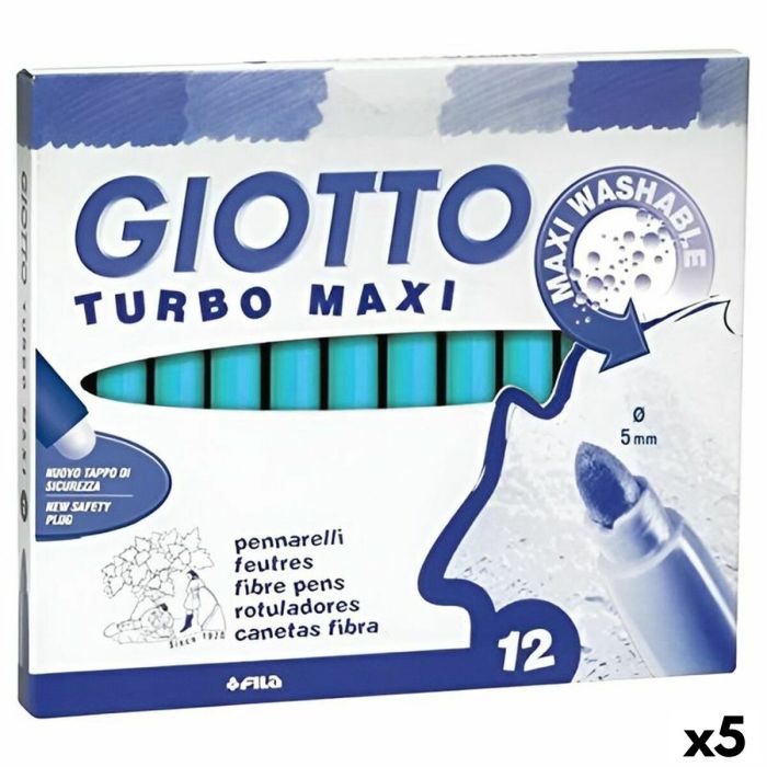 Set de Rotuladores Giotto Turbo Maxi Azul cielo (5 Unidades) Set de Rotuladores Giotto Turbo Maxi Azul cielo (5 Unidades)