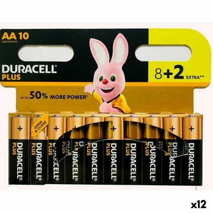 Pilas Alcalinas DURACELL Plus 1,5 V LR06 (12 Unidades)