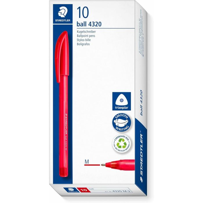 Set de Bolígrafos Staedtler Ball 4320 Rojo 1 mm (100 Unidades) 1