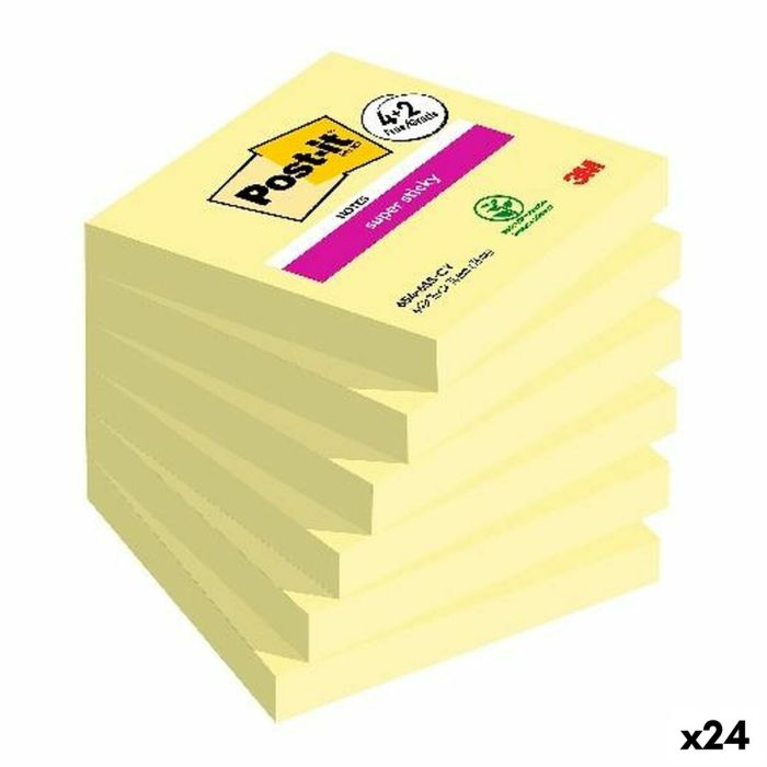 Notas Adhesivas Post-it Super Sticky Amarillo 76 x 76 mm 6 Piezas (24 Unidades)