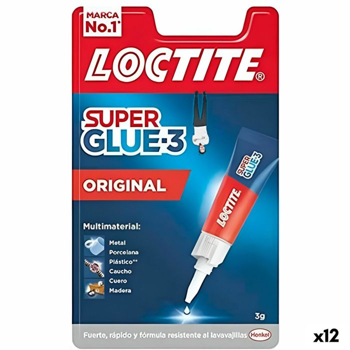 Adhesivo Instantáneo Loctite Super Glue 3 3 g (12 Unidades)