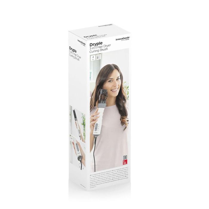 Cepillo Secador, Moldeador y Rizador de Pelo 3 en 1 Dryple InnovaGoods 550 W 1 Cepillo Secador, Moldeador y Rizador de Pelo 3 en 1 Dryple InnovaGoods 550 W 1