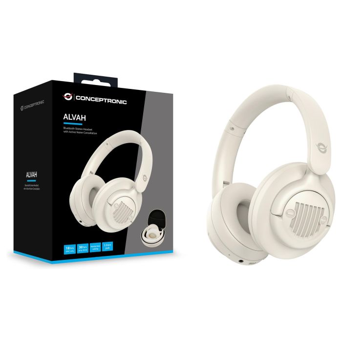 Conceptronic Auriculares Inalámbricos ALVAH02C Crema con Cancelación de Ruido Activa (ANC) y Bluetooth 5.4 3