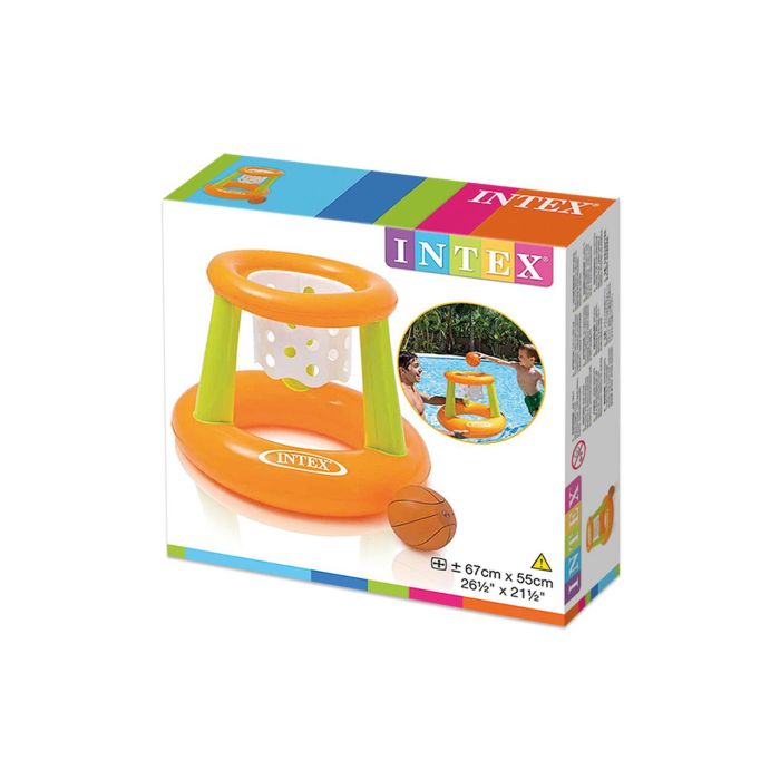 Intex 58504 Canasta Flotante Baloncesto Hinchable para Piscina 67x55 cm, Incluye Balón 15 cm, Vinilo Resistente Naranja y Verde 3