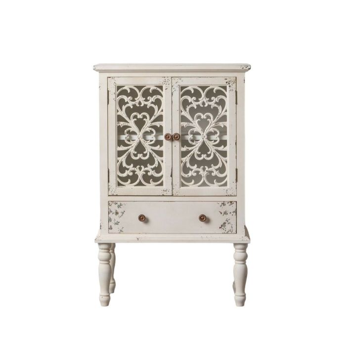 Armario SHABBY CHIC 71 x 40 x 111 cm Blanco Madera de abeto Madera MDF Armario SHABBY CHIC 71 x 40 x 111 cm Blanco Madera de abeto Madera MDF