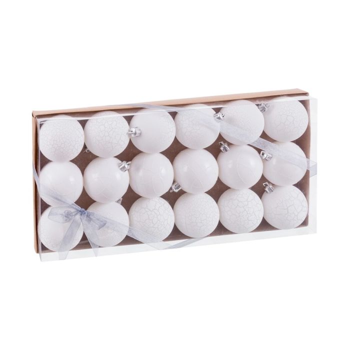 Bolas de Navidad Blanco Plástico Ø 4 cm (18 Unidades)