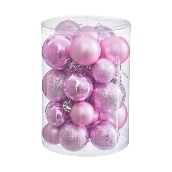 Bolas de Navidad Rosa Plástico (27 Unidades) 1