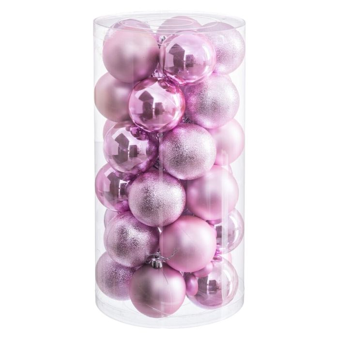 Bolas de Navidad Rosa Plástico Ø 6 cm (30 unidades) 1