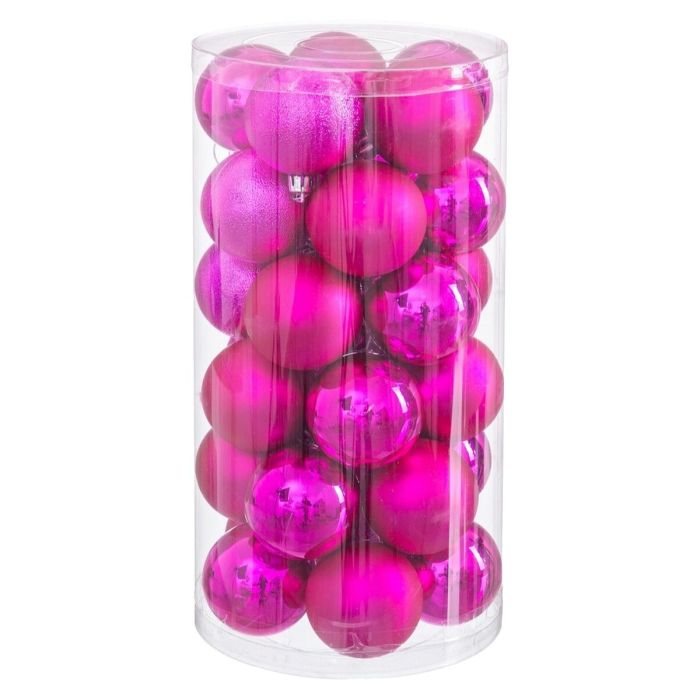 Bolas de Navidad Fucsia Plástico Ø 6 cm (30 unidades) 1