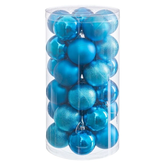 Bolas de Navidad Azul Plástico Ø 6 cm (30 unidades) 1