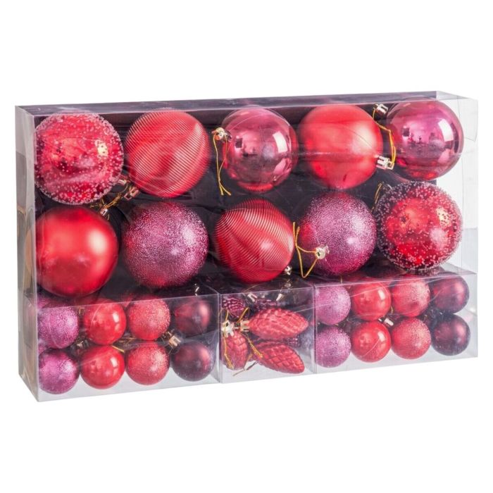 Bolas de Navidad Rojo Plástico (50 Unidades) 1