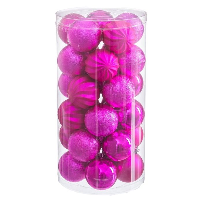 Bolas de Navidad Fucsia Plástico Ø 6 cm (30 unidades) 1