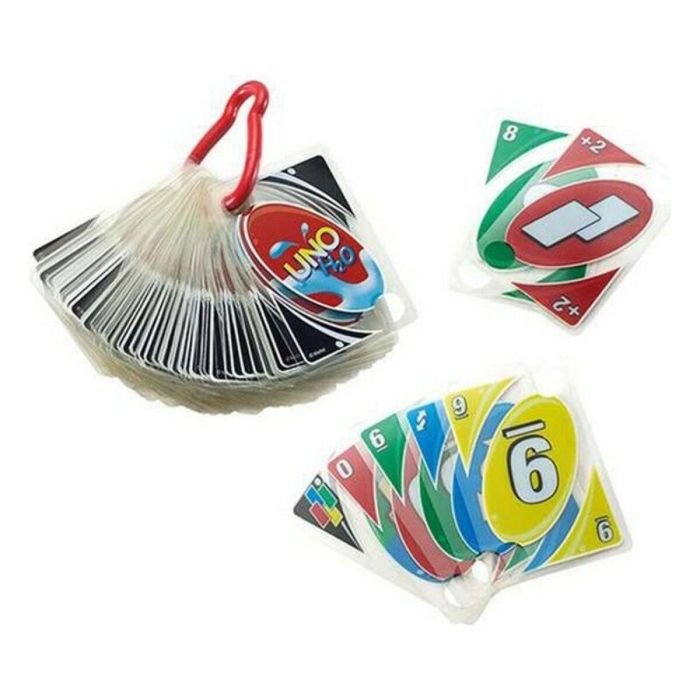 Mattel P1703 UNO H2O TO GO - Juego de cartas familiar Uno Sport - Edades de 7 años en adelante 1