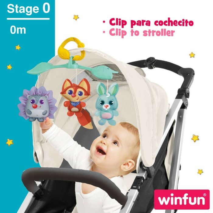 Carrusel para Cuna Winfun Bosque 3 en 1 31,5 x 42 x 24,5 cm Plástico (4 Unidades) 4