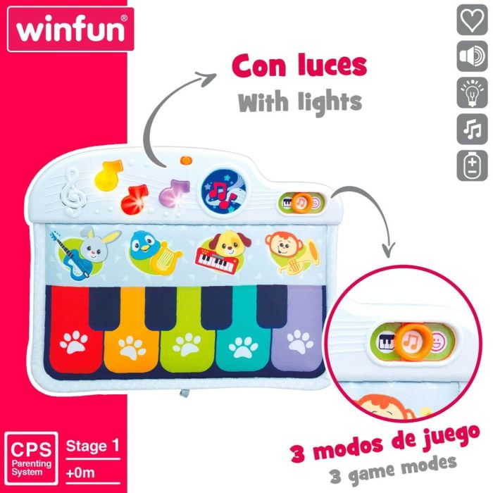 Piano Interactivo para Bebé Winfun 42 x 3 x 32 cm (4 Unidades) 2