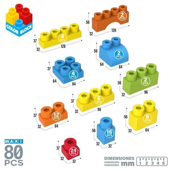 Juego de Construcción Color Block Basic 80 Piezas (4 Unidades) 4
