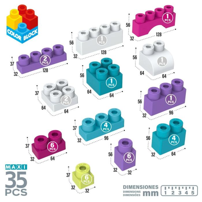 Juego de Construcción Color Block Trendy Bolsa 35 Piezas (6 Unidades) 4