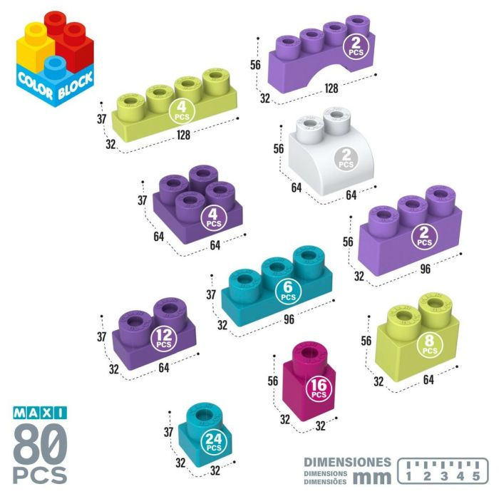 Juego de Construcción Color Block Trendy 80 Piezas (4 Unidades) 4