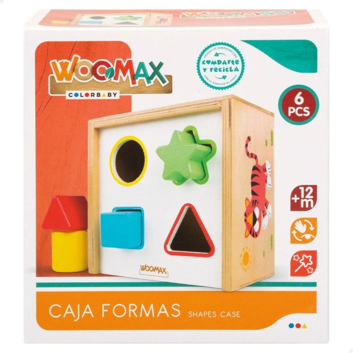 Puzzle Infantil de Madera Woomax Formas 13,5 x 7,5 x 13 cm (6 Unidades) 1