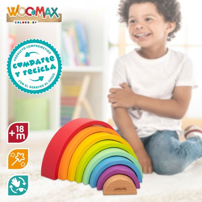 Puzzle Infantil de Madera Woomax Arcoíris 8 Piezas 4 Unidades 3