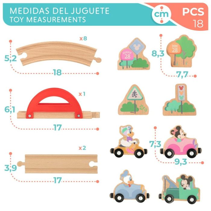 Playset de Vehículos Disney 18 Piezas 37 x 7,5 x 3 cm 4 Unidades 2