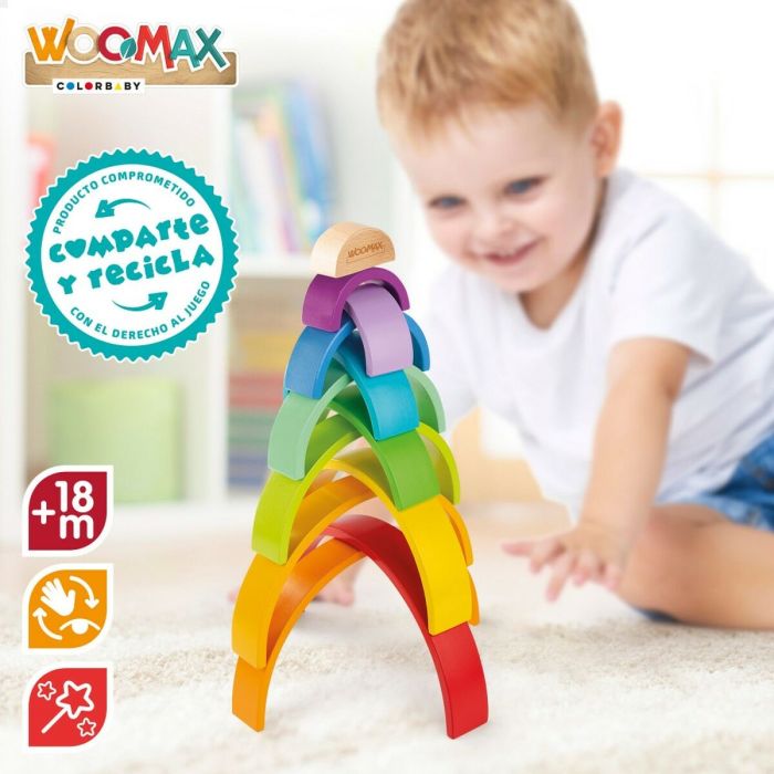 Puzzle Infantil de Madera Woomax Arcoíris 11 Piezas 2 Unidades 3