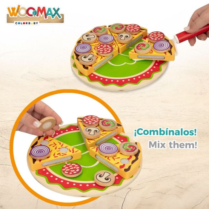 Juego de Madera Woomax Pizza 27 Piezas (6 Unidades) 4