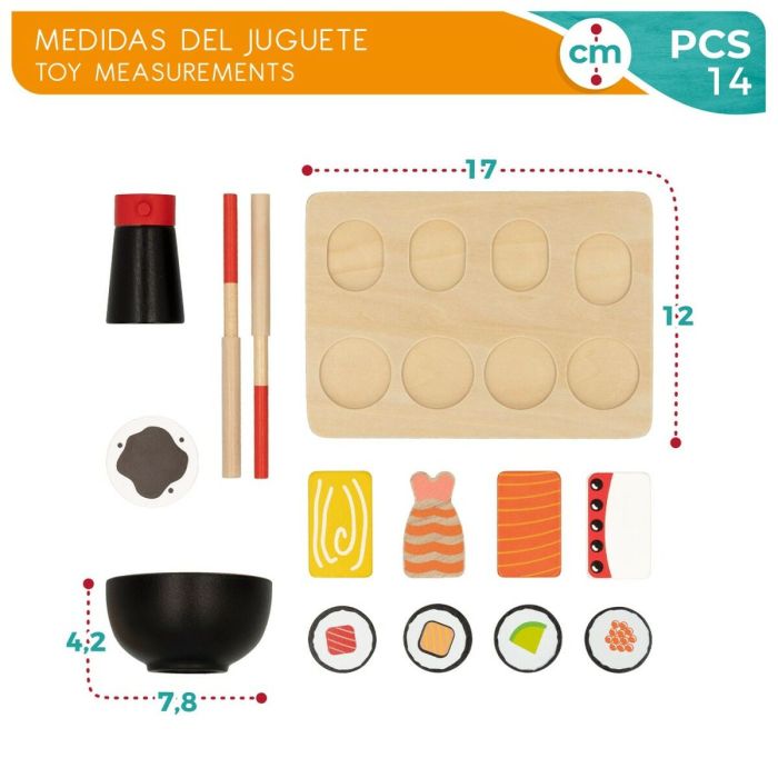 Juego de Madera Woomax Sushi 14 Piezas (6 Unidades) 3