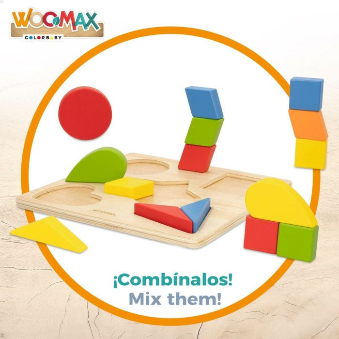 Puzzle Infantil de Madera Woomax Formas + 12 Meses 16 Piezas (6 Unidades) 5