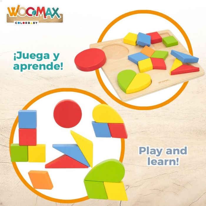 Puzzle Infantil de Madera Woomax Formas + 12 Meses 16 Piezas (6 Unidades) 4