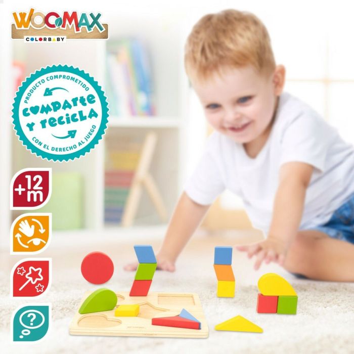 Puzzle Infantil de Madera Woomax Formas + 12 Meses 16 Piezas (6 Unidades) 3