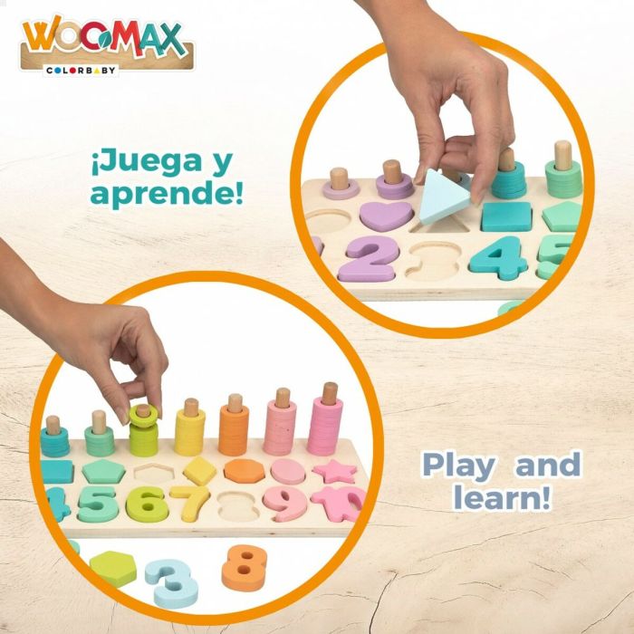 Puzzle Infantil de Madera Woomax Formas Números + 3 Años (6 Unidades) 4