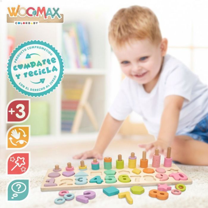 Puzzle Infantil de Madera Woomax Formas Números + 3 Años (6 Unidades) 3