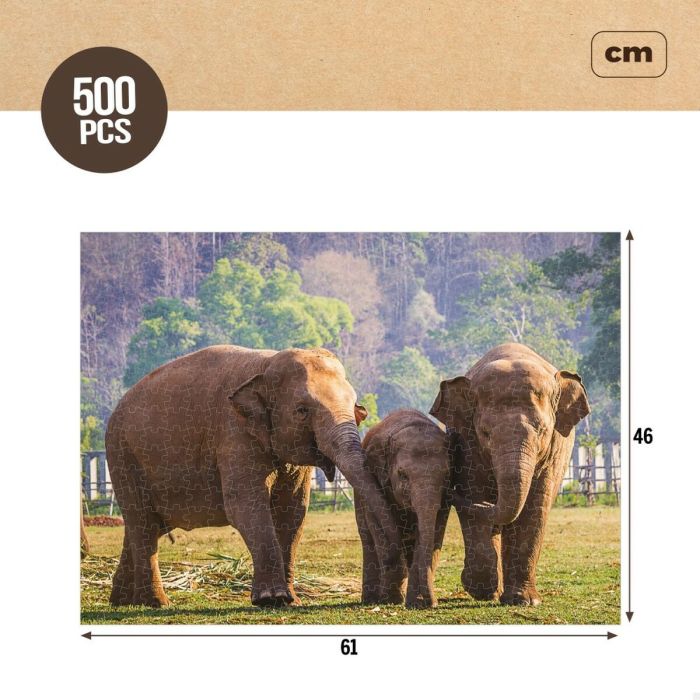 Puzzle Colorbaby Elephant 500 Piezas 6 Unidades 61 x 46 x 0,1 cm 2