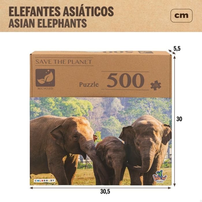 Puzzle Colorbaby Elephant 500 Piezas 6 Unidades 61 x 46 x 0,1 cm 1