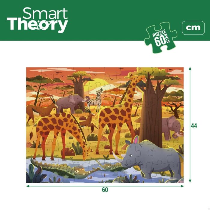 Puzzle Infantil Colorbaby Wild Animals 60 Piezas 60 x 44 cm (6 Unidades) 2