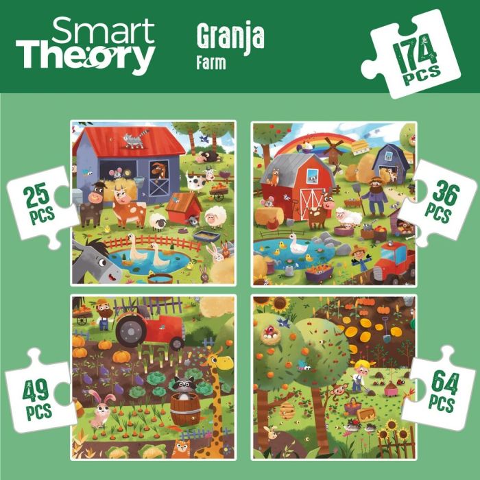 Puzzle Infantil Colorbaby 4 en 1 174 Piezas Granja 68 x 68 cm (6 Unidades) 5