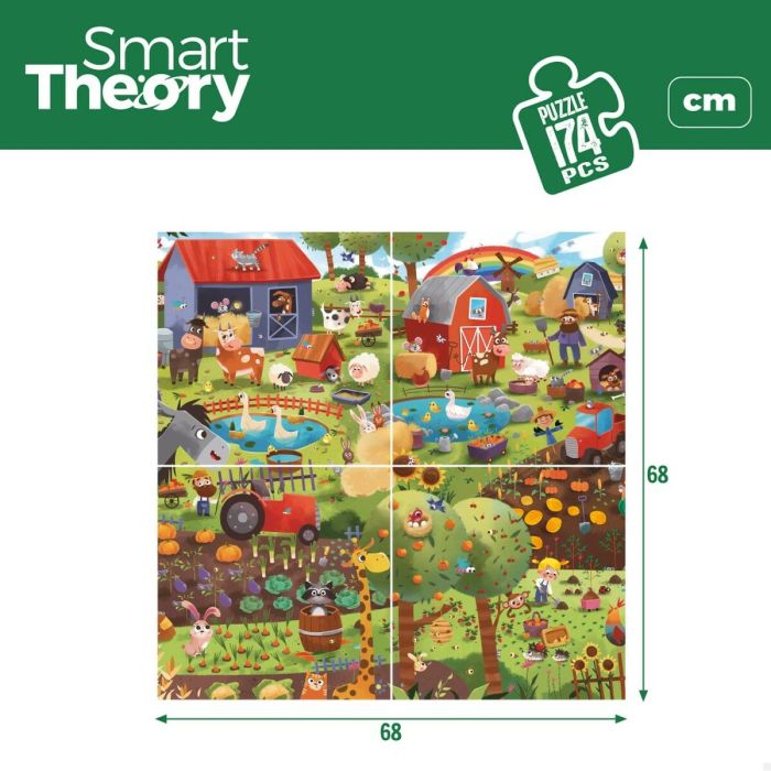 Puzzle Infantil Colorbaby 4 en 1 174 Piezas Granja 68 x 68 cm (6 Unidades) 2