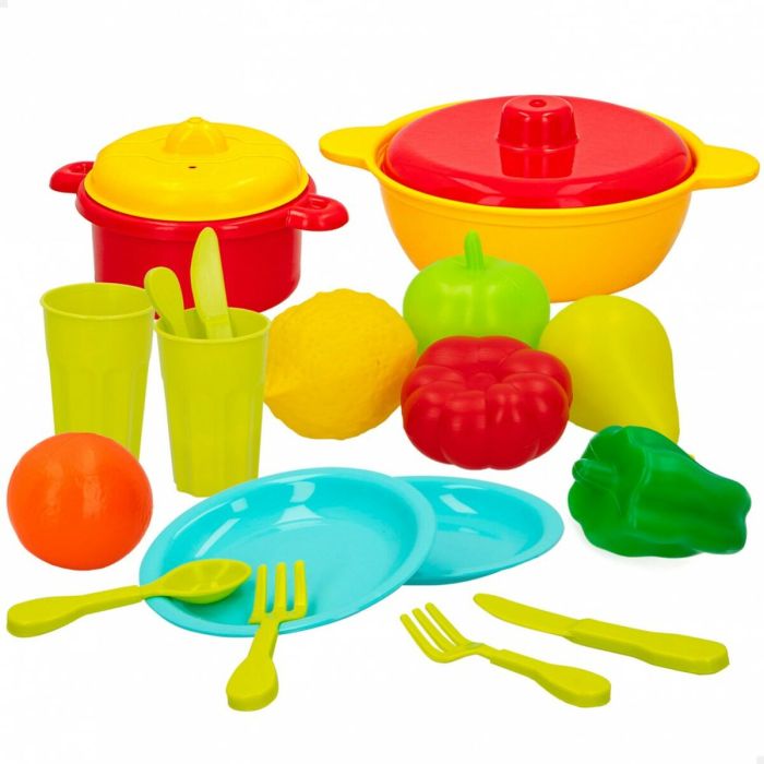 Set de Alimentos de Juguete Colorbaby Menaje y utensilios de cocina 20 Piezas (12 Unidades) 6