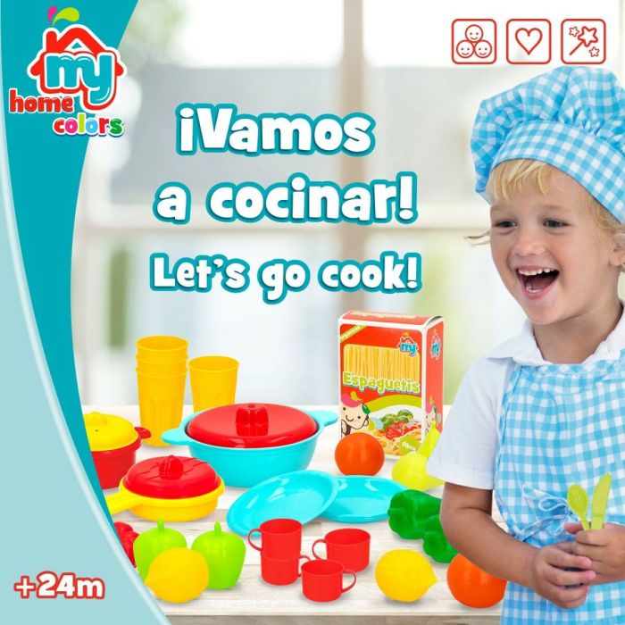 Set de Alimentos de Juguete Colorbaby Menaje y utensilios de cocina 31 Piezas (6 Unidades) 3