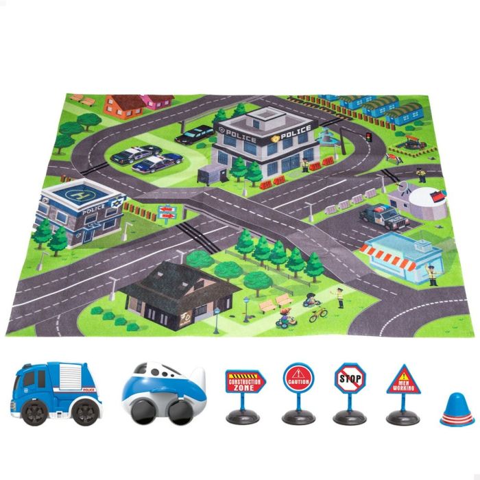 Alfombra de juego Speed & Go Accesorios Vehículos Carretera Tela Plástico (6 Unidades) 5