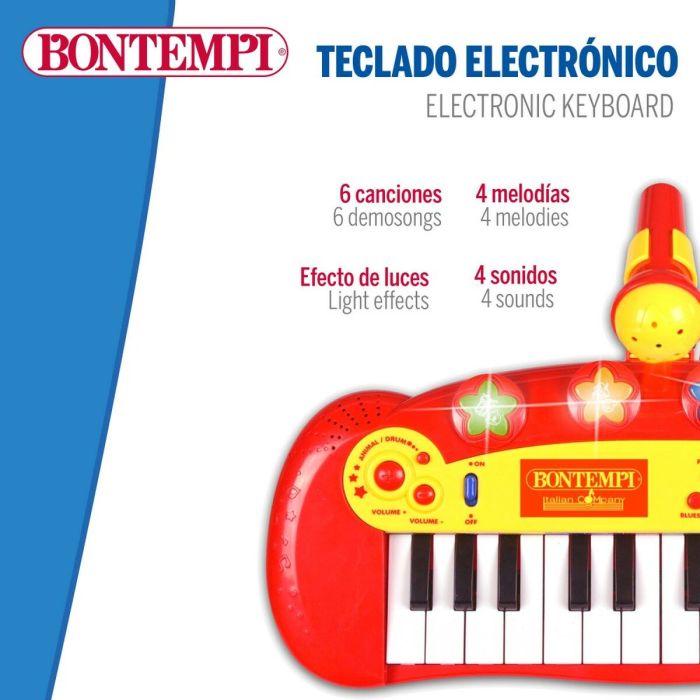 Piano Interactivo para Bebé Bontempi Infantil Micrófono 33 x 13 x 19,5 cm (6 Unidades) 4